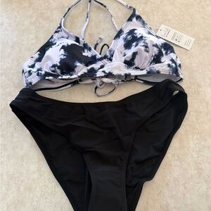 Cupshe Black and White Bikini Set